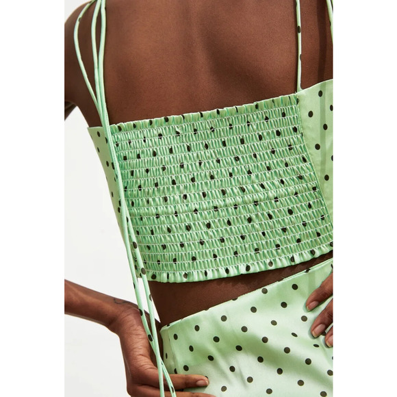 Zara Polka Dot Crop Top Mint Green Size S - Picture 3 of 12